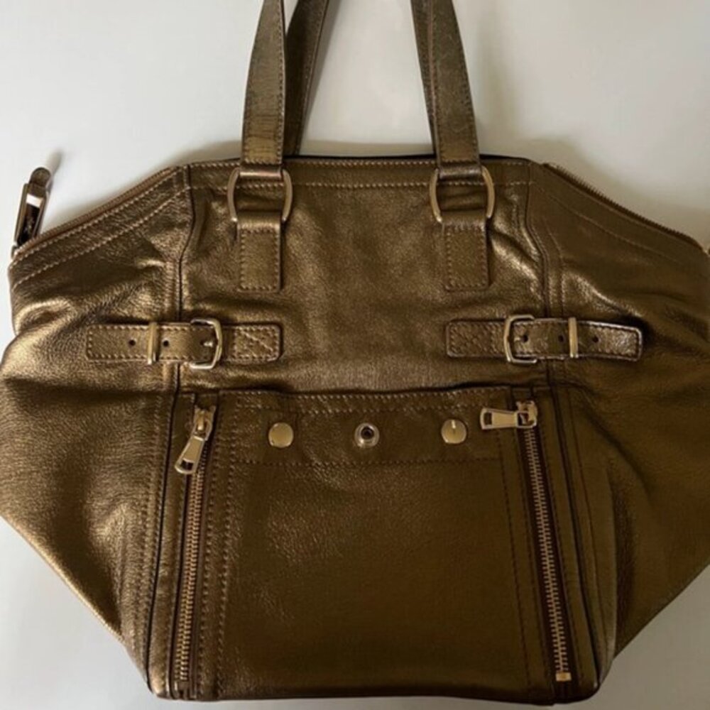 ✨ YSL Downtown Bag in Gold Goatskin Leather Excellent Condition + Dustbag & Auth